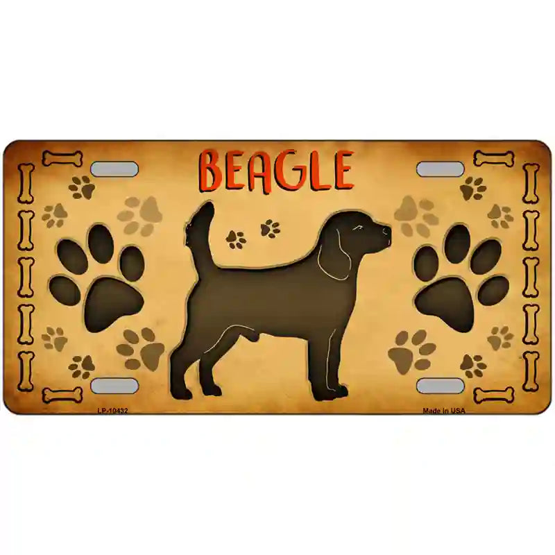 Beagle Novelty Metal License Plate 24" x 12" (LLP)