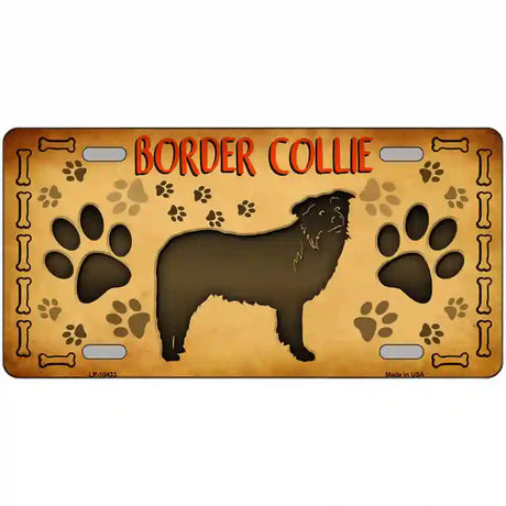 Border Collie Novelty Metal License Plate 24" x 12" (LLP)