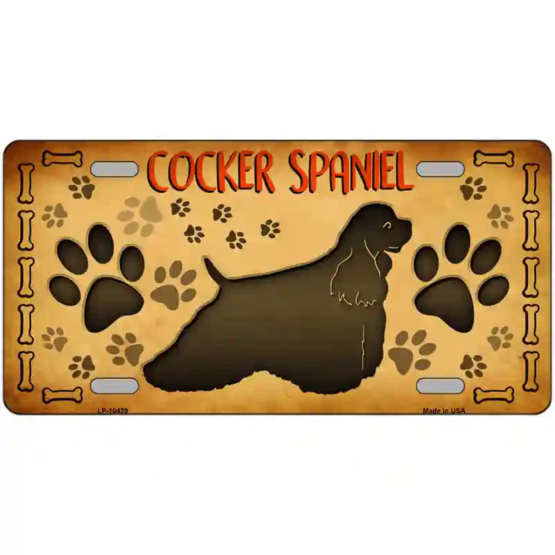 Cocker Spaniel Novelty Metal License Plate 24" x 12" (LLP)