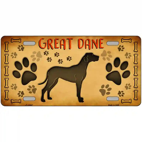 Great Dane Novelty Metal License Plate 24" x 12" (LLP)