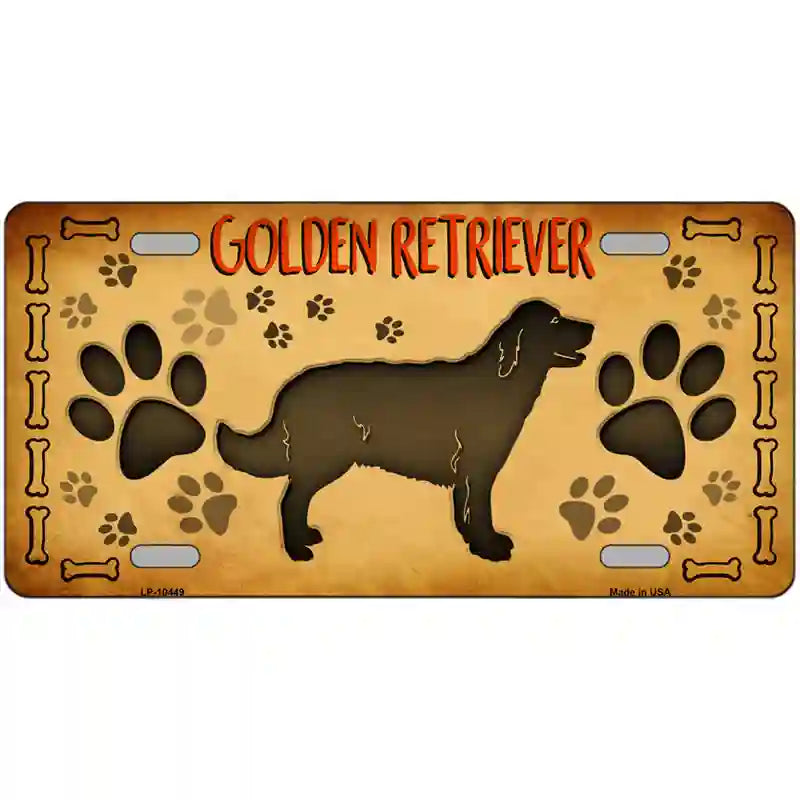 Golden Retriever Novelty Metal License Plate 24" x 12" (LLP)