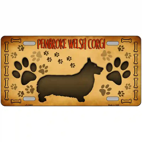 Pembroke Welsh Corgi Novelty Metal License Plate 24" x 12" (LLP)