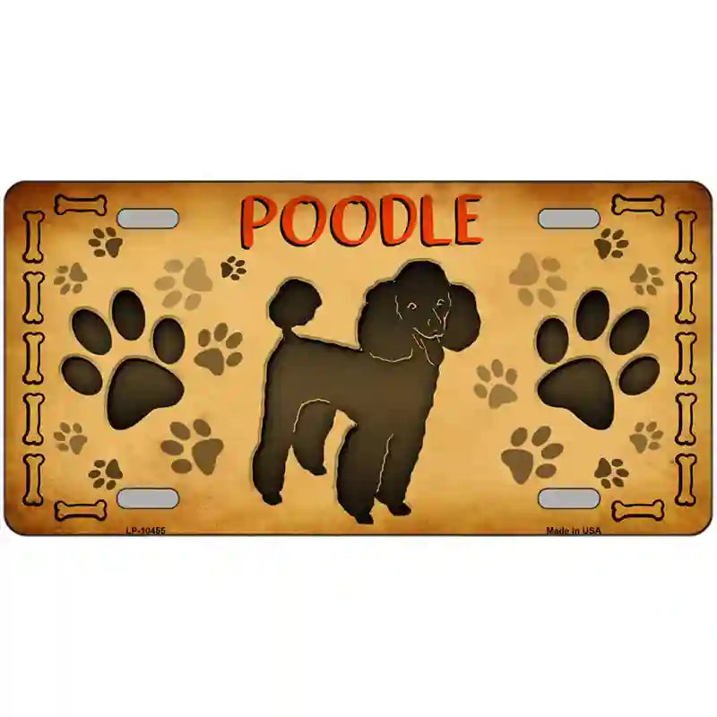 Poodle Novelty Metal License Plate 24" x 12" (LLP)