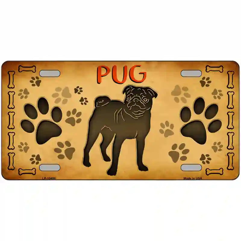 Pug Novelty Metal License Plate 24" x 12" (LLP)