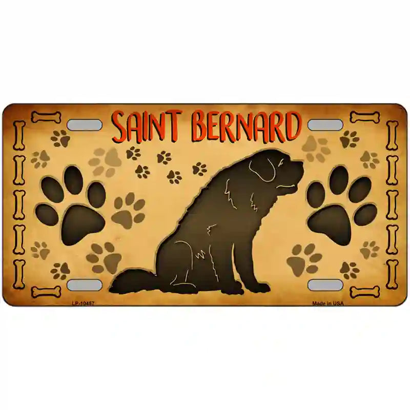 Saint Bernard Novelty Metal License Plate 24" x 12" (LLP)