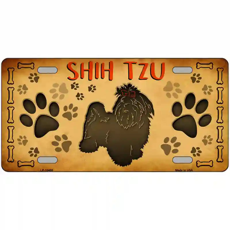 Shih Tzu Novelty Metal License Plate 24" x 12" (LLP)