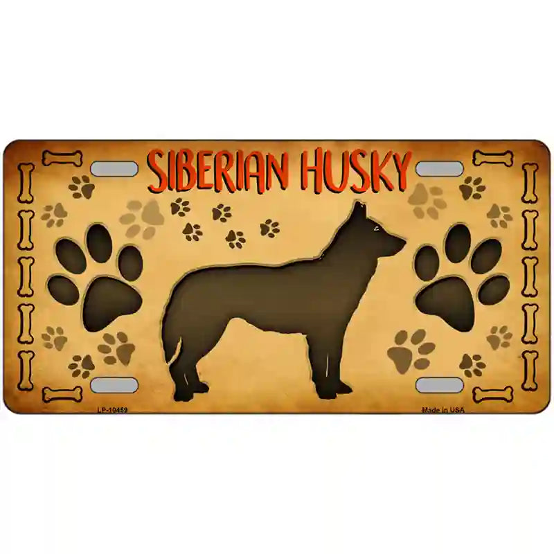 Siberian Husky Novelty Metal License Plate 24" x 12" (LLP)