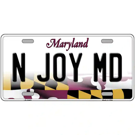 N Joy MD Maryland Metal Novelty License Plate 24" x 12" (LLP)