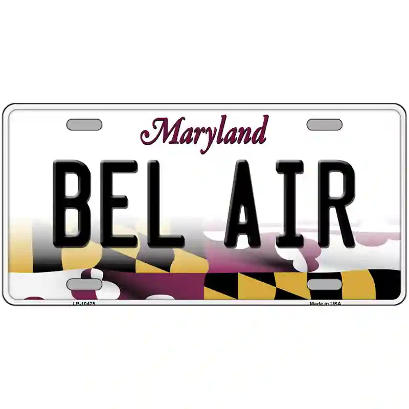 Bel Air Maryland Metal Novelty License Plate 24" x 12" (LLP)