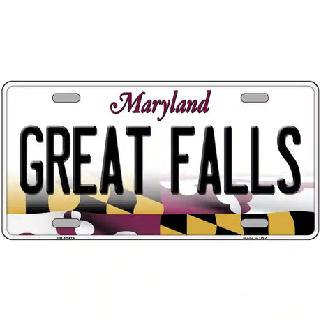 Great Falls Maryland Metal Novelty License Plate 24" x 12" (LLP)