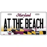 At The Beach Maryland Metal Novelty License Plate 24" x 12" (LLP)