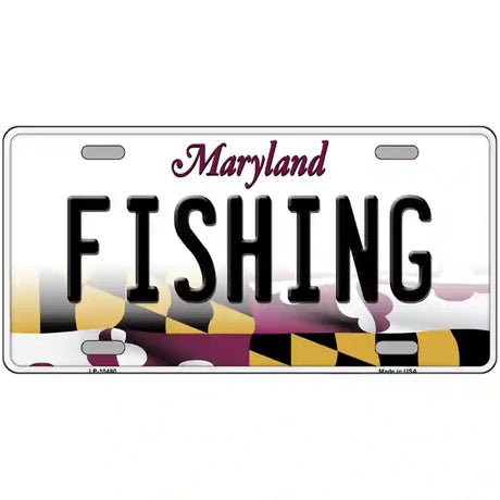 Fishing Maryland Metal Novelty License Plate 24" x 12" (LLP)