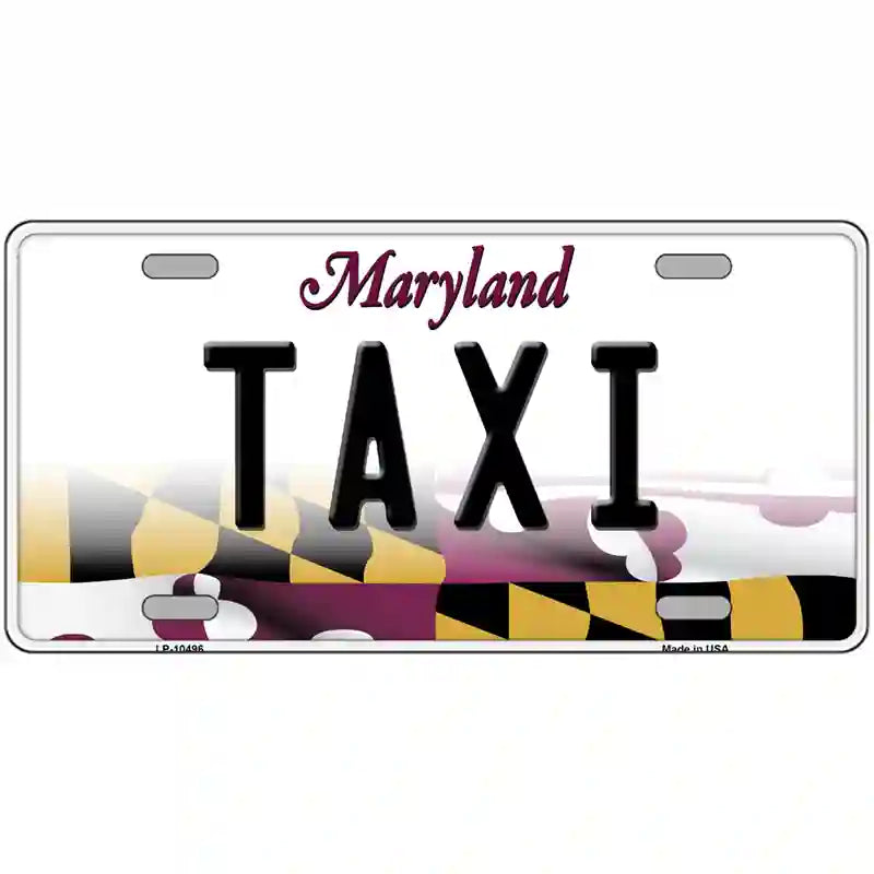 Taxi Maryland Metal Novelty License Plate 24" x 12" (LLP)