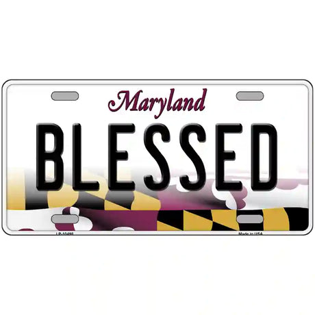 Blessed Maryland Metal Novelty License Plate 24" x 12" (LLP)