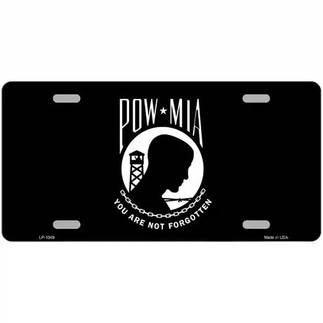 POW MIA Black Flag Novelty Metal License Plate 24" x 12" (LLP)