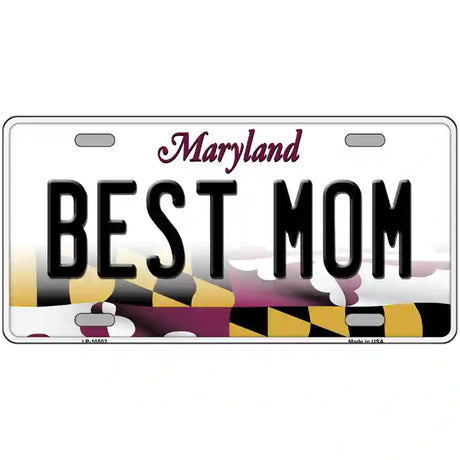 Best Mom Maryland Metal Novelty License Plate 24" x 12" (LLP)