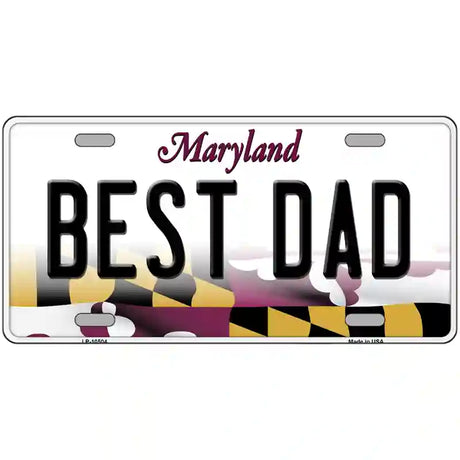 Best Dad Maryland Metal Novelty License Plate 24" x 12" (LLP)