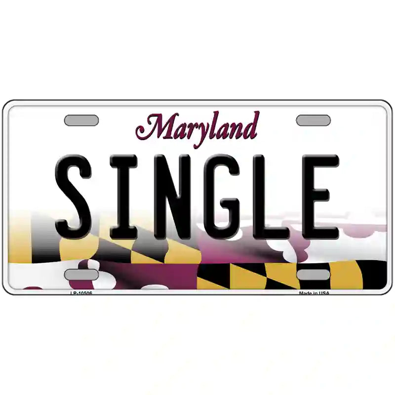 Single Maryland Metal Novelty License Plate 24" x 12" (LLP)