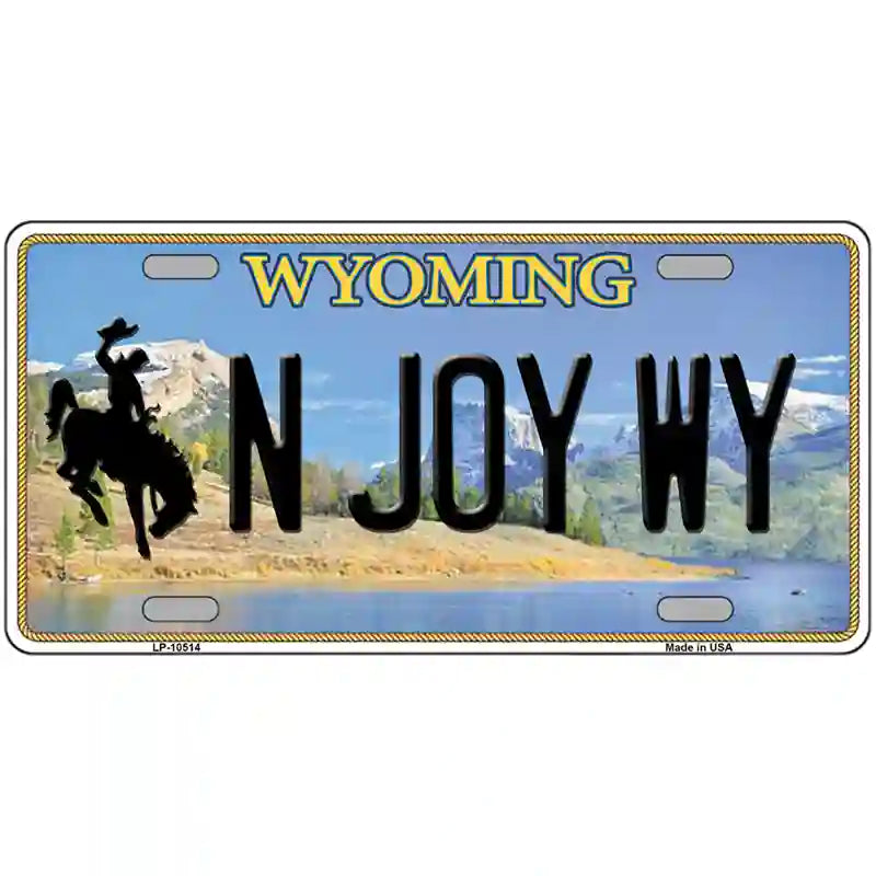 N Joy WY Wyoming Metal Novelty License Plate 24" x 12" (LLP)