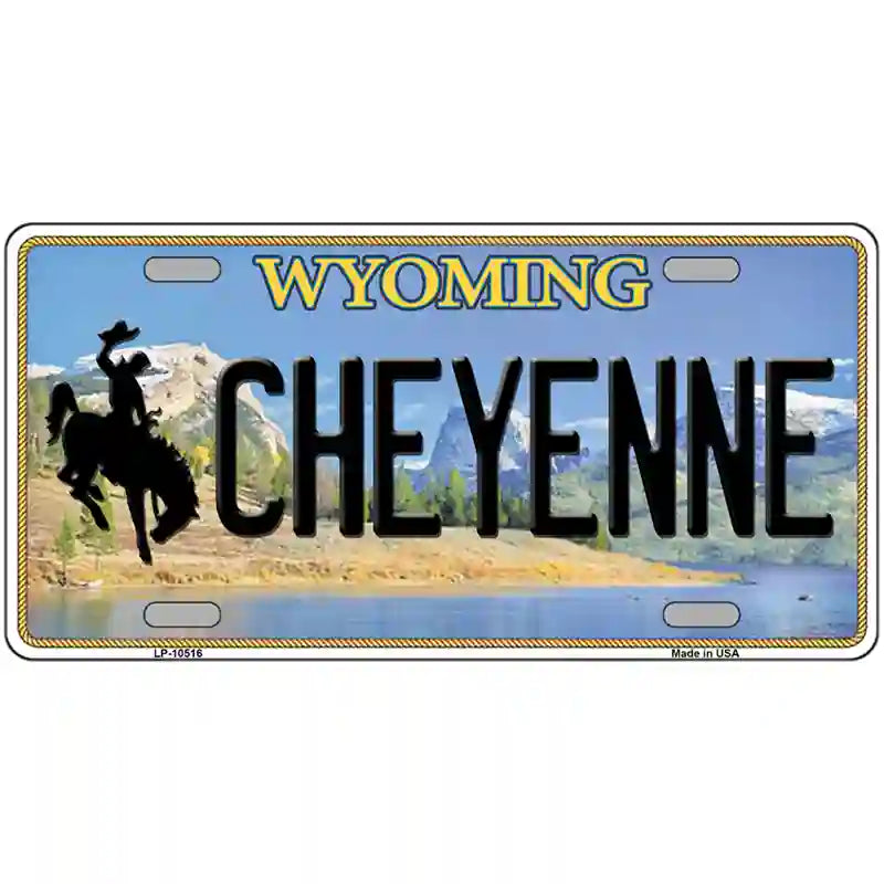 Cheyenne Wyoming Metal Novelty License Plate 24" x 12" (LLP)