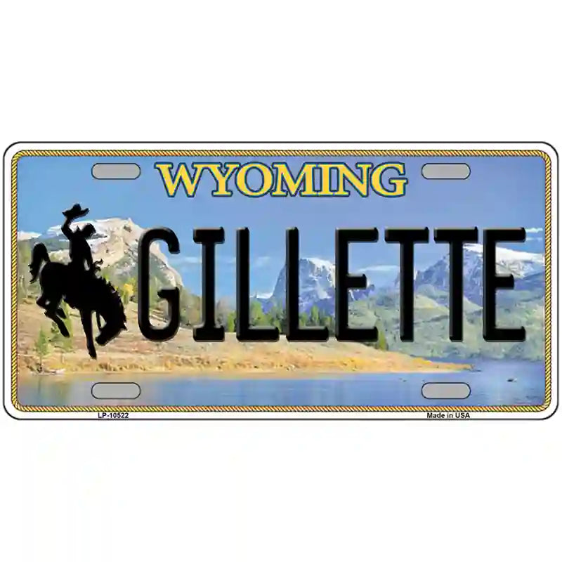 Gillette Wyoming Metal Novelty License Plate 24" x 12" (LLP)