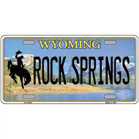 Rock Springs Wyoming Metal Novelty License Plate 24" x 12" (LLP)