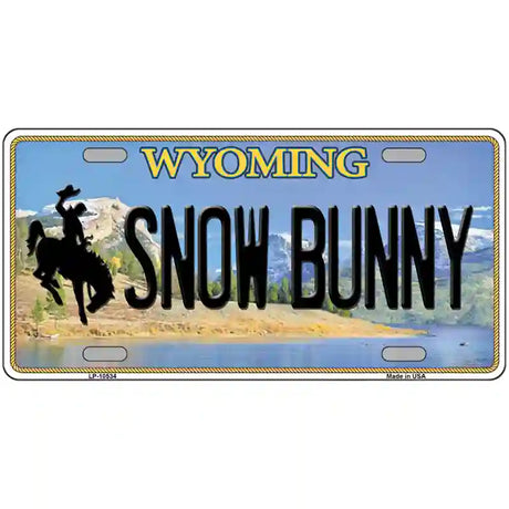 Snow Bunny Wyoming Metal Novelty License Plate 24" x 12" (LLP)