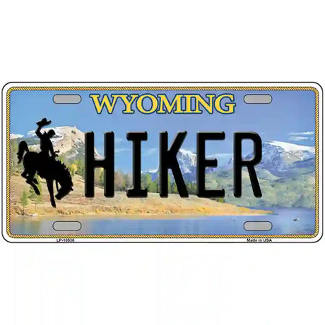 Hiker Wyoming Metal Novelty License Plate 24" x 12" (LLP)