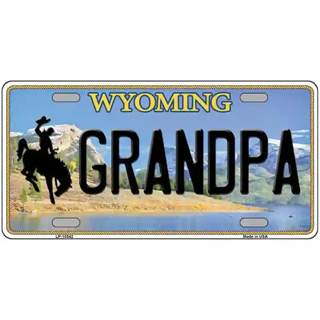 Grandpa Wyoming Metal Novelty License Plate 24" x 12" (LLP)