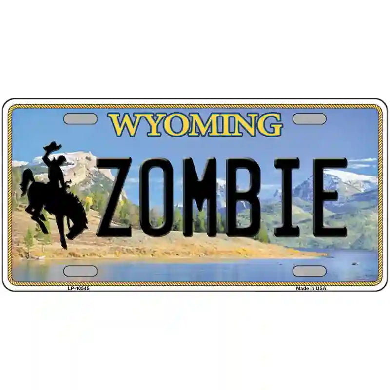 Zombie Wyoming Metal Novelty License Plate 24" x 12" (LLP)