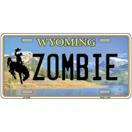 Zombie Wyoming Metal Novelty License Plate 24" x 12" (LLP)