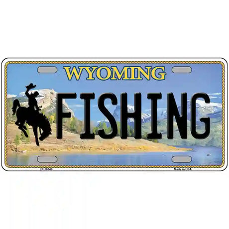 Fishing Wyoming Metal Novelty License Plate 24" x 12" (LLP)