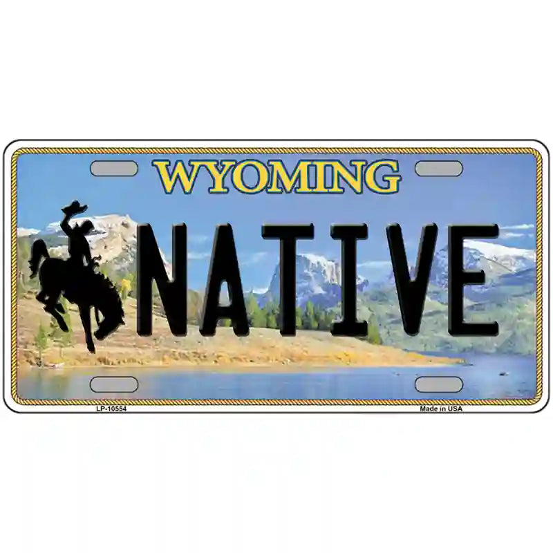 Native Wyoming Metal Novelty License Plate 24" x 12" (LLP)