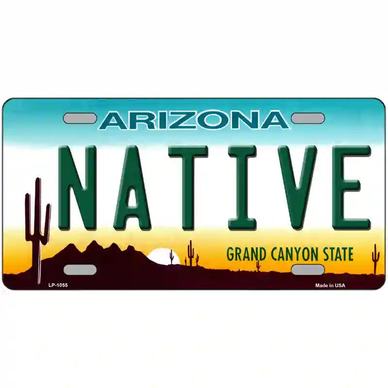 Native Arizona Novelty Metal License Plate 24" x 12" (LLP)