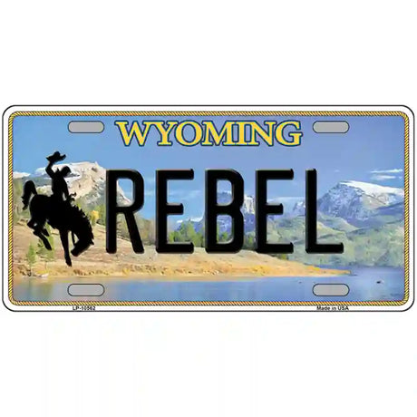 Rebel Wyoming Metal Novelty License Plate 24" x 12" (LLP)