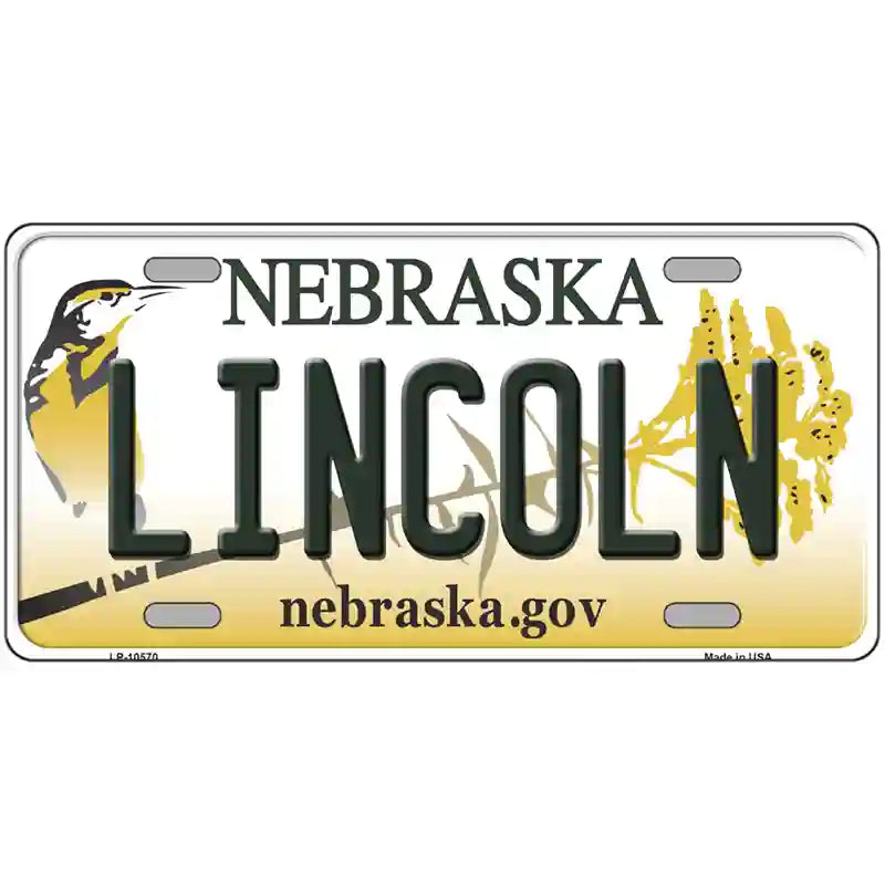 Lincoln Nebraska Metal Novelty License Plate 24" x 12" (LLP)