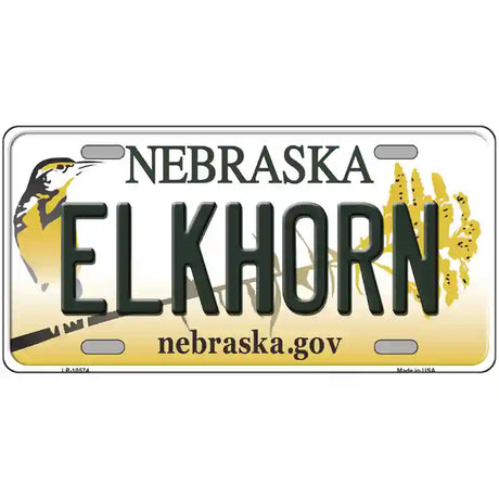 Elkhorn Nebraska Metal Novelty License Plate 24" x 12" (LLP)