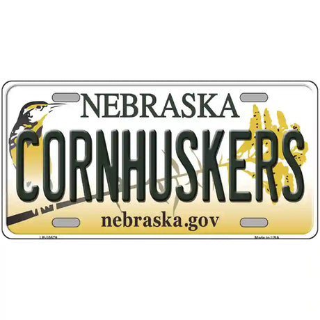 Cornhuskers Nebraska Metal Novelty License Plate 24" x 12" (LLP)