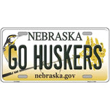 Go Huskers Nebraska Metal Novelty License Plate 24" x 12" (LLP)