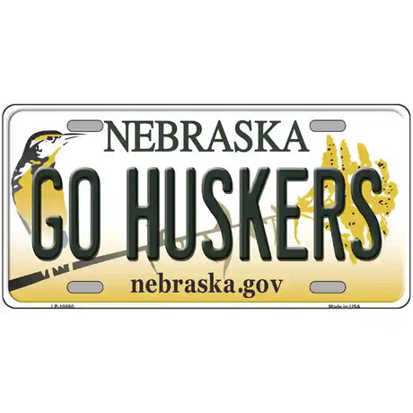 Go Huskers Nebraska Metal Novelty License Plate 24" x 12" (LLP)