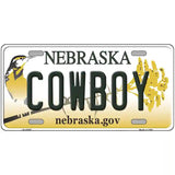 Cowboy Nebraska Metal Novelty License Plate 24" x 12" (LLP)