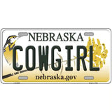 Cowgirl Nebraska Metal Novelty License Plate 24" x 12" (LLP)