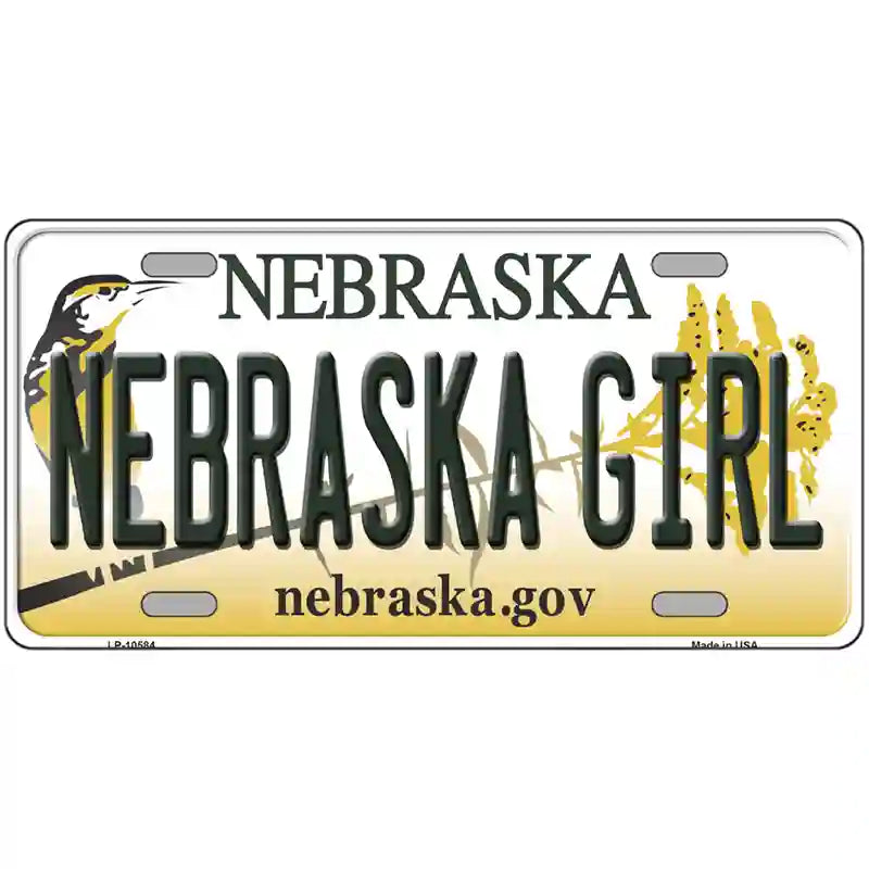 Nebraska Girl Metal Novelty License Plate 24" x 12" (LLP)