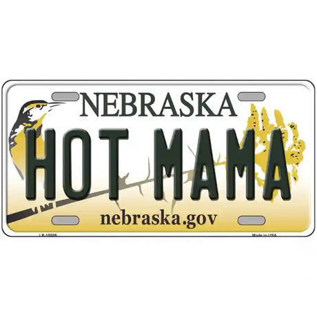 Hot Mama Nebraska Metal Novelty License Plate 24" x 12" (LLP)