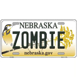 Zombie Nebraska Metal Novelty License Plate 24" x 12" (LLP)