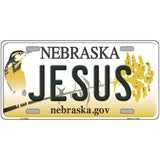 Jesus Nebraska Metal Novelty License Plate 24" x 12" (LLP)