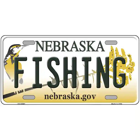 Fishing Nebraska Metal Novelty License Plate 24" x 12" (LLP)