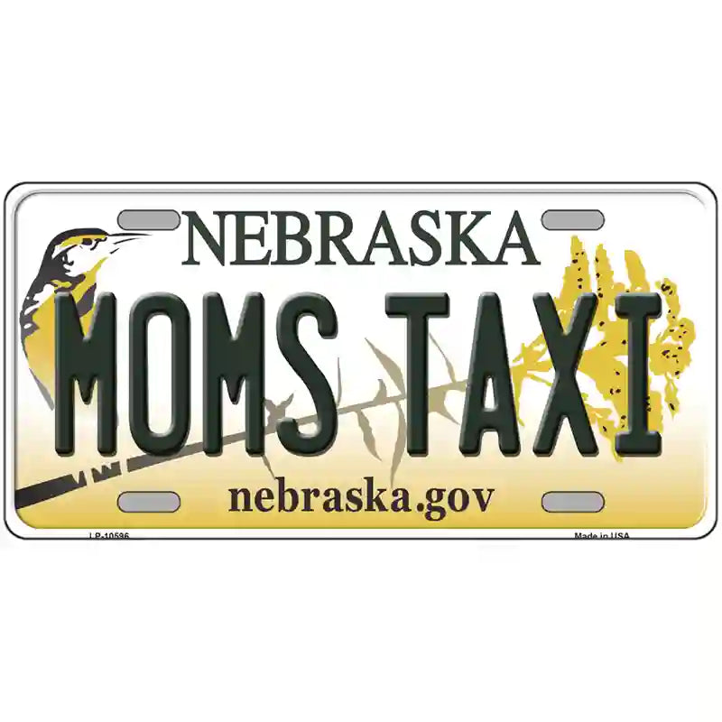 Moms Taxi Nebraska Metal Novelty License Plate 24" x 12" (LLP)