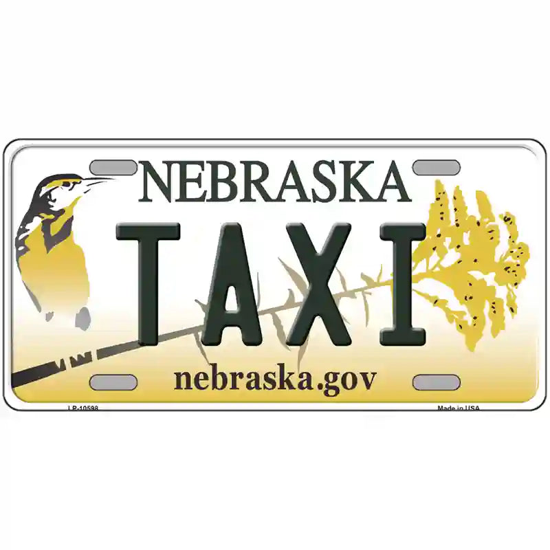 Taxi Nebraska Metal Novelty License Plate 24" x 12" (LLP)