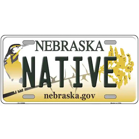 Native Nebraska Metal Novelty License Plate 24" x 12" (LLP)